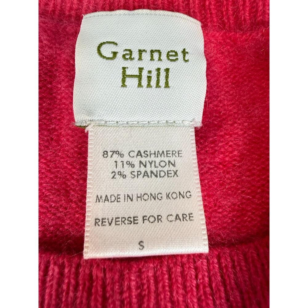 Garnet Hill Cashmere Pullover Sweater Poppy Pink Ballet Neck Size Small - Picture 6 of 9